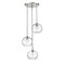 Z-Lite Chloe 3 Light Pendant, Brushed Nickel & Clear 490P10-3R-BN - alternate 4